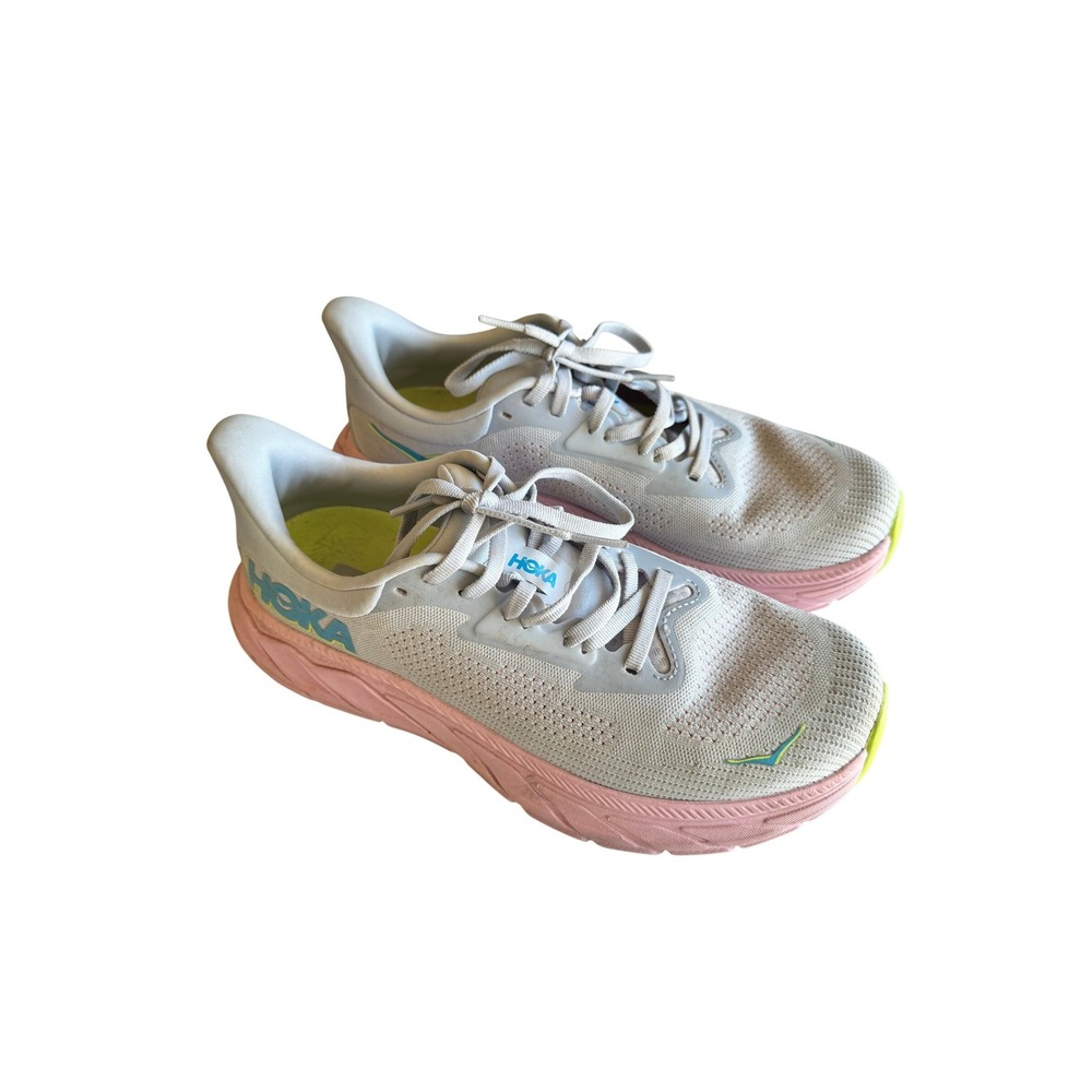 Hoka Arahi 7 Womens Running Shoes Silver Rose Stability Sneakers
